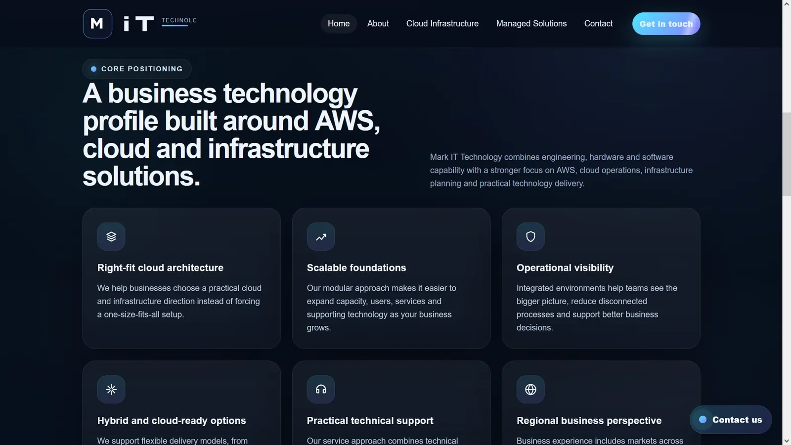 Mark IT Technology website project screenshot 2