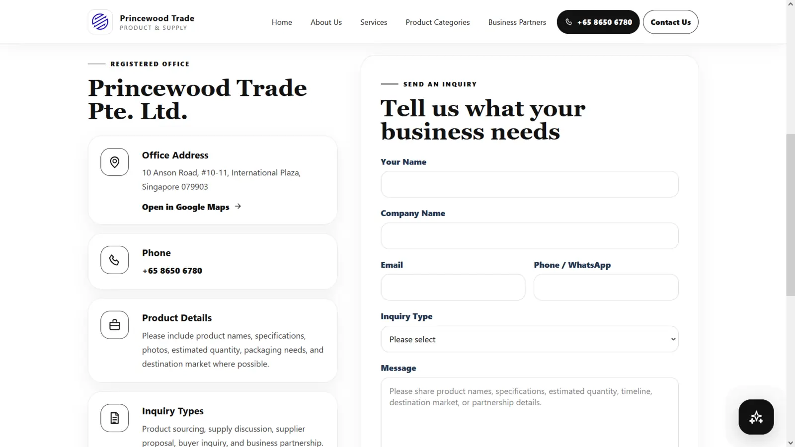 ภาพหน้าจอเว็บไซต์ผลงาน Princewood Trade Pte. Ltd. ลำดับที่ 7
