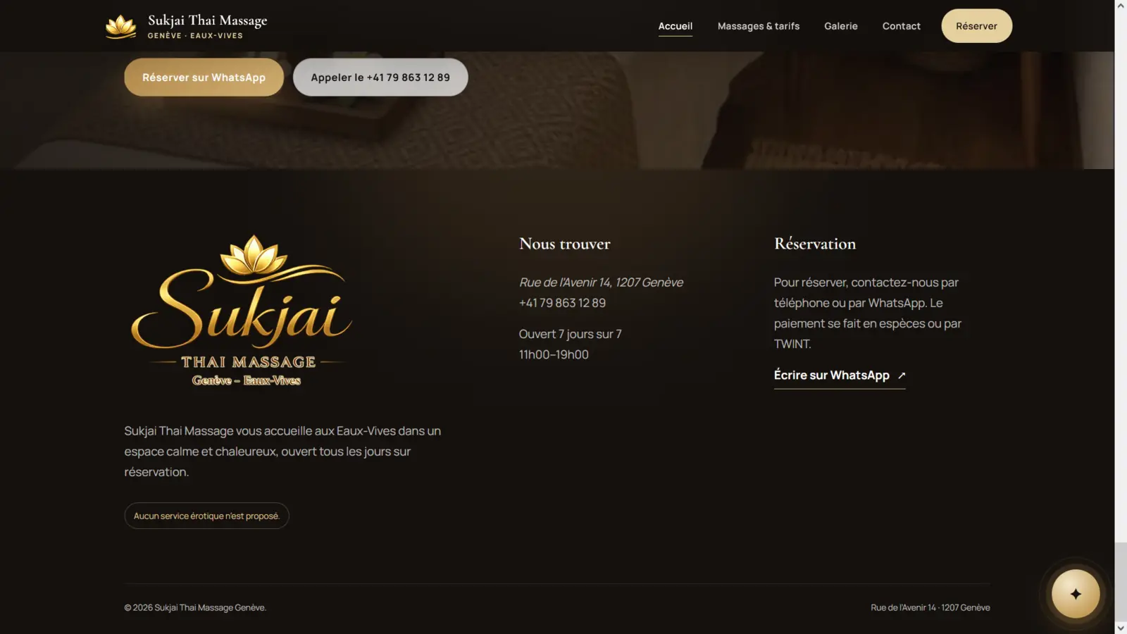 ภาพหน้าจอเว็บไซต์ผลงาน Sukjai Thai Massage Genève ลำดับที่ 6