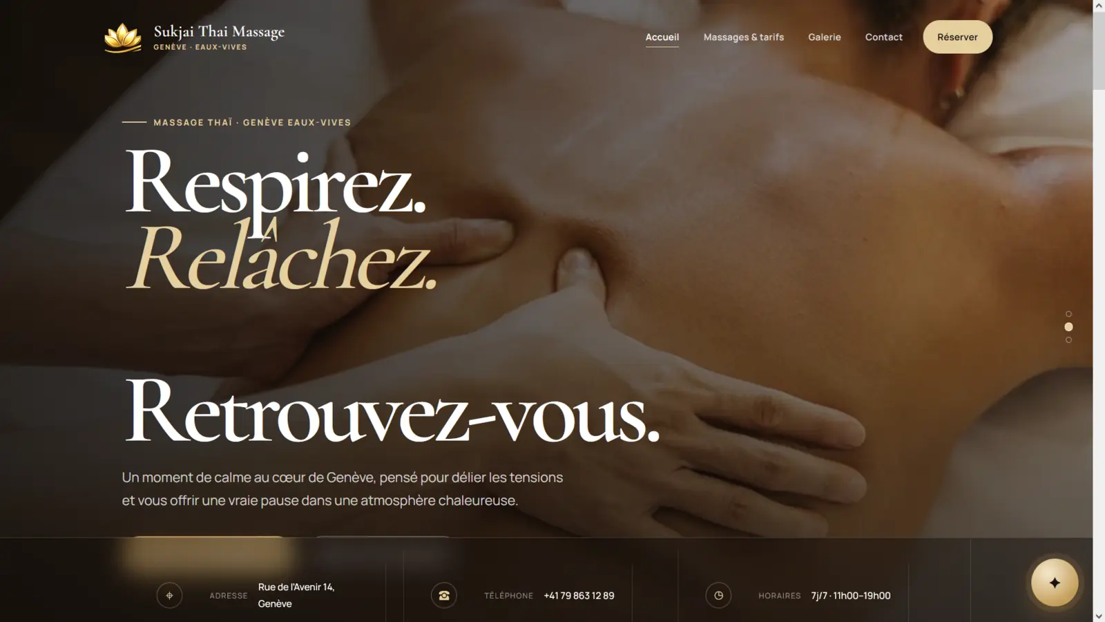 ภาพตัวอย่างเว็บไซต์ผลงาน Sukjai Thai Massage Genève