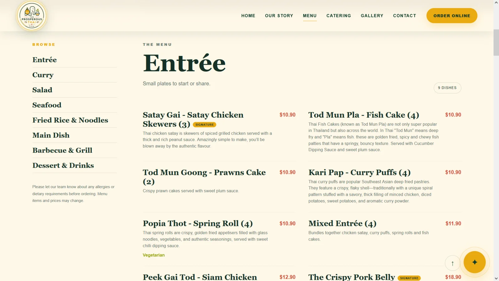 The Prosperous Thai website project screenshot 4