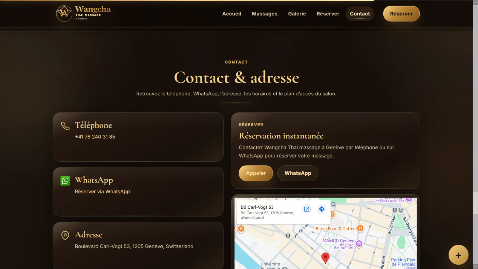 ภาพหน้าจอเว็บไซต์ผลงาน Wangcha Thai Massage Genève ลำดับที่ 5
