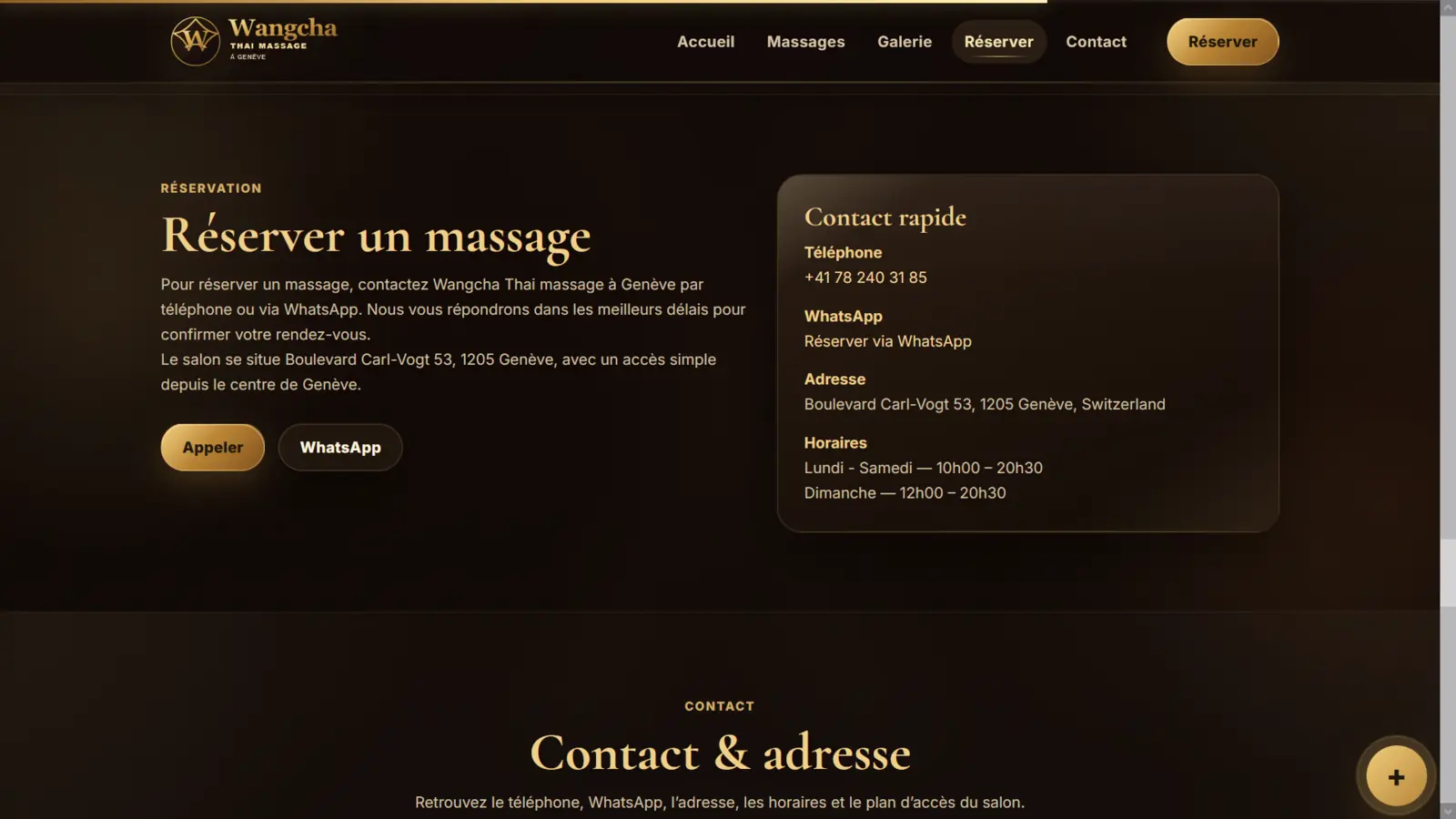 ภาพหน้าจอเว็บไซต์ผลงาน Wangcha Thai Massage Genève ลำดับที่ 4